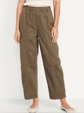 Old Navy Green High Rise Barrel Pull On Olive Green Pants Size XL NWT